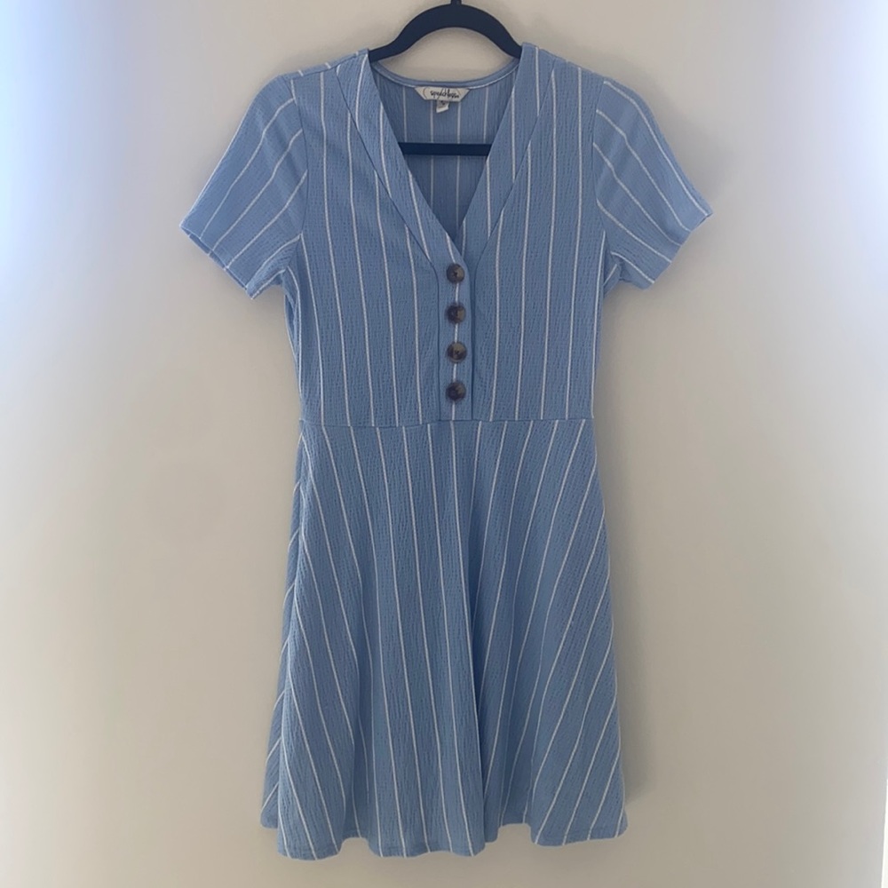 Skater dress - Baby blue & white - small - brand new never worn